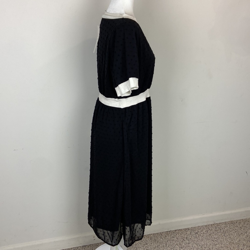 Nwt Piper & Scoot Contrast Dress Nola Swiss Dot Size Medium Lbd — image 6 of 8